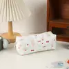 Estojo de Lápis Gatinho Ins Aparência Elegante Grande Capacidade Desenho Animado Fofo Estampa Simples Para Menina Estudante Coração Bolsa de Armazenamento para Material Escolar