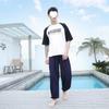 Calças Lanterna Masculinas e Femininas Algodão Seda Finas Verão Algodão Artificial Calças Anti-Mosquito Yoga Dança Adulto Meia-Idade e Idoso Calças Tai Chi