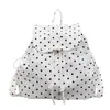 Mochila de Moda Estilo Coreano con Lunares para Mujer 2026 Nueva Casual Versátil Bloqueo de Color Bolsa de Viaje Gran Capacidad Cierre de Cordón Mochila Pequeña