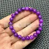 Pulsera de cuentas estilo vintage Shukulai, pulsera de píldoras de cuentas redondas de jade cuarcita morado berenjena, productos de jade y jadeíta para transmisión en vivo