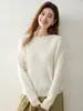 Suéter de Borrego Texturizado para Mujer Cuello Redondo Manga Larga Jersey de Punto Estilo Coreano Holgado Versátil Capa Base