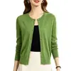 Cárdigan de Punto Casual Versátil Cuello Redondo Suéter para Mujer Chaqueta Pequeña Primavera Otoño Nuevo Estilo Ropa Exterior Manga Larga Holgado Estilo Coreano Top