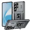 Funda para Teléfono Móvil Samsung s26 de Amazon Tres en Uno Ventana Deslizable Soporte con Anillo para Dedo Resistente a Rayones a Prueba de Caídas Aplicable a Funda para Teléfono Móvil Samsung