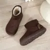 Botas Martin Nuevas de Invierno 2026 para Mujer con Peluche Espeso Botas de Nieve para Mujer Birkenstock Otoño/Invierno Suela Gruesa Zapatos Cálidos de Algodón