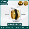Enchufe a Prueba de Explosiones de Rosca Hexagonal Exterior de Cobre de 4 Puntos Cable Enchufe Tapa de Enchufe de 6 Puntos Tapón de Tubería de Pared de 1 Pulgada con Diente Interior Tapa para Tubería de Agua