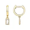 Pendientes Colgantes Huggie de Moda Transfronteriza Europea y Americana con Colgante de Circonita Pendientes de Aro 2024 Joyería de Verano para Mujeres