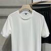 Camiseta de manga corta de malla de seda de hielo para hombre, ropa de verano fina con cuello redondo y media manga, camiseta informal holgada, camiseta de fondo