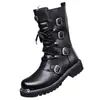 Botas altas largas de otoño e invierno para hombre, botas de montar de moda, botas de caballero retro, botas altas para hombre, botas Martin, estilo británico, mezclilla