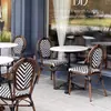 Juego de Mesa y Sillas de Exterior Estilo Francés para Jardín, Patio de Ocio, Balcón para Cafeterías y Tiendas de Té con Leche, Juego de Mesa y Sillas de Mimbre Vintage para Exteriores