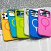 Funda de Silicona Líquida Burom Color Dopamina Bloqueo de Color Compatible con Apple 18Promax Fuerte Succión Magnética 17pro Tacto de Piel