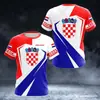 Camiseta Informal de Manga Corta para Hombre con Estampado de Camuflaje y Escudo de Armas de Croacia, Impresión 3D, Directo del Fabricante