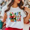 Estación Independiente de Amazon Sudadera de Manga Corta Navideña de Dibujos Animados Papá Noel Estampado de Letras ebay Comercio Exterior