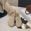 Sandálias Birkenstock retrô de couro com sola grossa para mulheres, novo modelo de outono, tamancos macios sem cadarço com bico fechado para uso externo