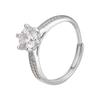 Anillo Estrella Reina de Plata S925 Esterlina Moda Femenina Sentido de Alta Gama Lleno de Joyería de Circonita Apertura Ajustable para Enviar a Novia