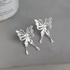Brinco de tarraxa borboleta com microincrustação de zircônia de alta qualidade, temperamento simples, fresco, doce, estilo novo de verão, fábrica de brincos Yiwu, brincos de tarraxa para mulheres