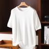 Camiseta Básica Masculina de Tricô Manga Curta Fina Gola Redonda Tamanho Grande Manga Meia Manga Cor Sólida Sem Lã Top Colete Solto