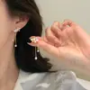 Pendientes Exquisitos y Suaves de Borla de Perla y Circonita, Diseño de Nicho, Pendientes Elegantes y que Adelgazan el Rostro, Lujo Ligero y Accesorios para Orejas Versátiles