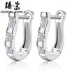 Pendientes de plata de imitación chapados en Zhen Rong, fabricantes de joyería de alta gama de Hong Kong, pendientes Jianqin para mujer al por mayor