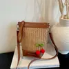 Bolso tipo cubo de retazos de colores estilo coreano, nueva moda de verano 2026, bolso de playa relajado, bolso cruzado de alta apariencia