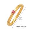 Traje de Zircón Amor Esmeralda Europeo y Americano Transfronterizo para Mujer Traje de Pulsera de Anillo en Forma de Corazón Transfronterizo Cadena para Clavícula