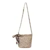 Bolsa Cubo de Lona Floral Vintage para Mujer 2026 Nueva Tendencia Estilo Coreano Bolso Tote Artístico Casual Bolso de Hombro Cruzado