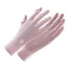Novas luvas de protetor solar femininas de seda de gelo equitação fina antiderrapante respirável anti-UV exposição dedo luvas de condução de verão