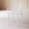 Sillón de Plástico, Silla de Plástico Simple Apilable, Taburete para Patio Exterior, Silla de Ocio con Reposabrazos Multicolor, Diseño Simple Moderno