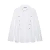 Roupas de Moda Europeias e Americanas Transfronteiriças, Camisa de Popeline da Moda Mais Vendida no Aliexpress com Decoração de Nó