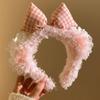 Faixa de Cabelo de Pelúcia para Lavar o Rosto e Maquiagem, Orelhas de Gato e Urso Fofas de Desenho Animado, Acessórios de Cabelo Femininos de Desenho Animado com Estampa de Leopardo, Novos Acessórios de Cabeça