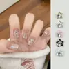 Accesorios Súper Brillantes para Uñas de Aleación con Pentagrama Hueco en Forma de Corazón, Decoraciones de Uñas con Pentagrama Tachonado de Diamantes Coloridos Dulces y Geniales