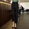 Pantalones Caquis para el Trabajo para Mujer Primavera y Otoño 2024 Nuevos Pantalones de Traje Holgados Rectos de Cintura Alta Ajustados Casuales Pantalones Cigarrillo