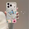 Funda de Teléfono con Diseño de Flor de Mariposa y Soporte para iPhone 16 Pro Max, de Moda para Apple 17 Pro, 15, 14/13