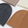 Gorro Holgado de Marca de Moda 100% Lana Gorro de Lana para Mujer Gorro de Invierno Frío Gorro de Punto de Gama Alta Gorro de Lana Versátil y Cálido Venta al por Mayor