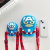 Transfronterizo Temu Popular Vengadores Bolso Cruzado de Silicona Billetera para Monedas Bolso para Teléfono Móvil Venta Directa del Fabricante Bolso de Silicona