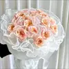 Hilo de Perla Ondulada Flor Material de Empaque Paquete Hilo para Ramo Malla con Borde Decoración Floral Hecha a Mano DIY Malla
