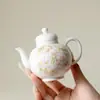 Tetera de Cerámica Blanca de Porcelana Blanca y Arcilla de Jade de las Dinastías Tang y Song, Juego de Té Kung Fu para Uso Doméstico con Filtro de Agujero de Bola, Tetera Hecha a Mano de Mano