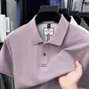 Nova Camisa Polo de Algodão de Manga Curta para Homens no Verão, Casual Business Cor Sólida Gola Lapela Manga Meia-Manga Camiseta Fashion para Homens Jovens e de Meia-Idade