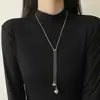 Corrente de Suéter Longa Ajustável em Coração Novo Estilo Popular Moda de Luxo Leve Nicho Colar de Alta Qualidade para Mulheres