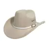 Amazon Transfronterizo Nuevo Sombrero de Vaquero Occidental Sombrero de Copa de Una Línea Sombrero de Ala Ancha Moda Europea y Americana Estilo Étnico Sombrero de Jazz