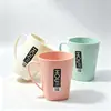 Vaso para enjuague bucal, cepillo de dientes y vaso para enjuague bucal, diseño simple para uso en casa, estilo para pareja, vaso de plástico nuevo con asa, soporte para cepillo de dientes, tamaño adulto