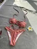2026 Nuevo Traje de Baño Bandeau Sexy de Encaje Trenzado Espalda Descubierta Transfronterizo para Mujer, Conjunto de Dos Piezas, Bikini de Alta Gama en Stock