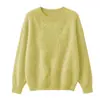 Novedades para Otoño/Invierno 26: Suéter básico de polar con cuello redondo, jersey de polar de cachemira de seda de mora, suéter de lana de corte holgado