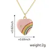 Collar con colgante de amor geométrico arcoíris transfronterizo chapado en oro circonita color gota de aceite cadena de clavícula simple joyería al por mayor