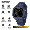 Reloj Multifuncional Sanda Ocio al Aire Libre Estudiante Luminoso Doble Hora Resistente al Agua Cronometraje Cuadrado Reloj Electrónico