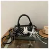 Bolsa Redonda de Mano con Lunares Estilo Coreano Colgante de Estrella para Mujer Bolso Pequeño Cruzado Bolso Almohada Estilo Japonés Bolso Pequeño para el Viaje