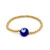 Amazon Europa y Estados Unidos personalidad popular ojo de diablo esmalte de color cuenta plana pulsera 18K cobre chapado en oro cuentas pulsera elástica mujer