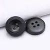 Botões de Madeira de Quatro Furos com Bordas Largas e Finas, Bordas Chanfradas e Linhas Pontilhadas, com Logo Personalizado Gravado a Laser, para Camisas e Cardigans, Botões Decorativos Costurados à Mão