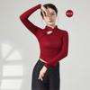 Ropa de práctica de danza moderna para adultos, ropa de baile cheongsam estilo chino para mujer, top ajustado de danza clásica de manga larga