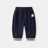 Conjunto de dos piezas para niño, estilo retro, con cuello de béisbol a rayas, suéter con media cremallera y pantalón de chándal, atuendo de otoño para niños, ropa para niños