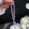 Cadena de Teléfono Móvil de Cristal Rueda Simple Perla Plana Cadena Doble Cadena Colgante de Teléfono Móvil Colorida Cadena de Cuerda de Perlas Hecha a Mano Llavero DIY